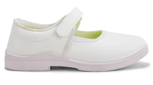 LUXEZA Girls Ballerina School Shoes | Black & White Uniform Shoes | Adjustable Hook & Loop Velcroo Closure | Memory Foam Cushion & Anti-Bacterial Technology | Lightweight, Comfortable, Durable & Anti- 5