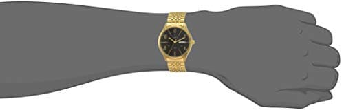 TIMEX Classics Analog Watch for man with Black Round Dial & Gold Stainless Steel Bracelet Band Water Resistant Men's Wrist Watches - TW0TG6504 6