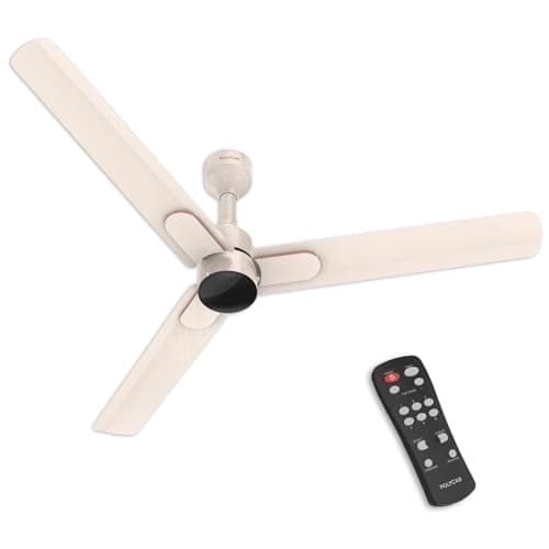 Polycab Wizzy Neo DLX 1200mm 5-Star BLDC, Remote Ceiling Fan for Living Room | 55% Energy Saving, High Air Delivery, 7 Speed Setting, Free Installation | 3-yr Warranty【Beige Rosegold】