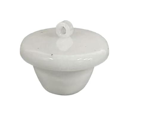 Eduscope High-Form Glazed Porcelain Crucible with Lid Set, 30mL Capacity (4-Pack) - Lab Grade Ceramic Heating Dish for High-Temperature Chemistry, Ashing, and Thermal Analysis 3