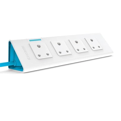 anchor by panasonic 22061 6A Power Strip 4 Socket Spike Guard with Single Switch (1.5 m, White and Blue)