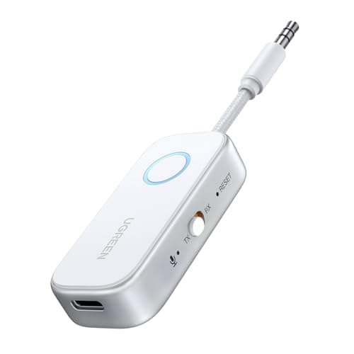 UGREEN Airplane Bluetooth 6.0 Transmitter Receiver for 2 Airpods or Headphones, Airfly Travel Essentials 2-in-1, Wireless 3.5MM AUX Jack Adapter on Flight, TV, Car Stereo