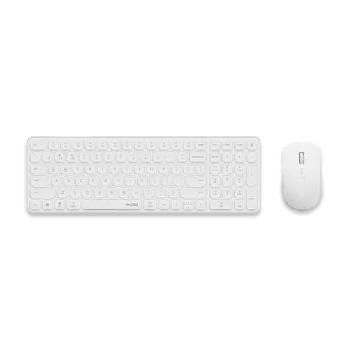 Rapoo 9350S Premium White Wireless Keyboard & Mouse Combo | Bluetooth 4.0/5.0 & 2.4GHz | 99-Key Layout with |Adjustable 800–2400 DPI Mouse | Aluminum Alloy | Long Battery Life