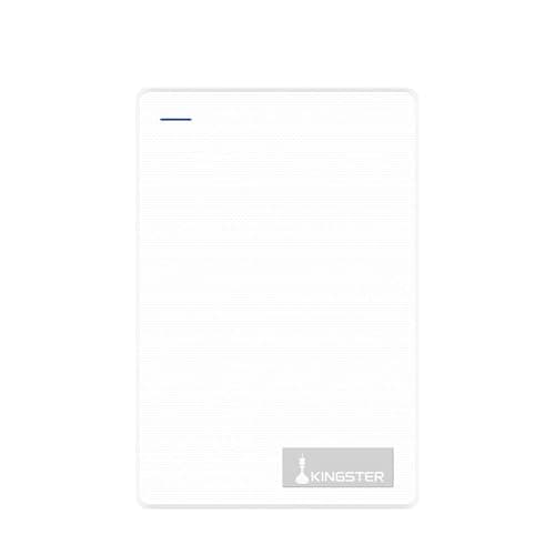 KINGSTER® 1TB Ultra Slim Portable External Hard Drive (USB 3.0, High-Speed 145MB/s, White, Plug & Play HDD, 2.5 Inch)