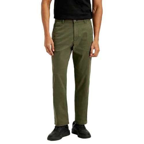 Levi's Men's Green Straight Fit Chinos, 002KF-0005, 34