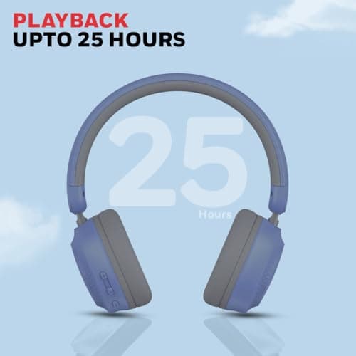 Honeywell Moxie V20 Bluetooth 5.4 Wireless On-Ear Headphones with Mic, ENC Noise Reduction, 25H Playback, Deep Bass, IPX4, AUX Support, 40ms Low Latency Gaming Mode, Stereo Sound, Padded Cushions 4