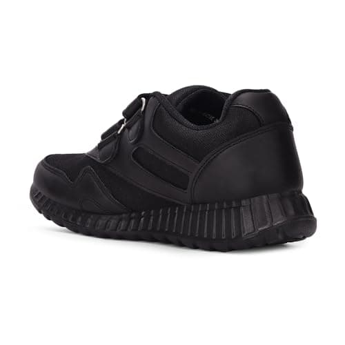 Liberty Force10 9906-90VGN Kids Velcro School Shoes with PVC Upper | EVA Sole | Comfortable & Lightweight | Quick-Wear Elastic Laces | Stylish & Modern (1 UK - Black) 4