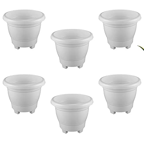 Kraft Seeds by 10club All New Leg Planters with Thoughtful Designing and Drainage Hole Provision for Easy Cleaning and Handling – White - Pack of 6