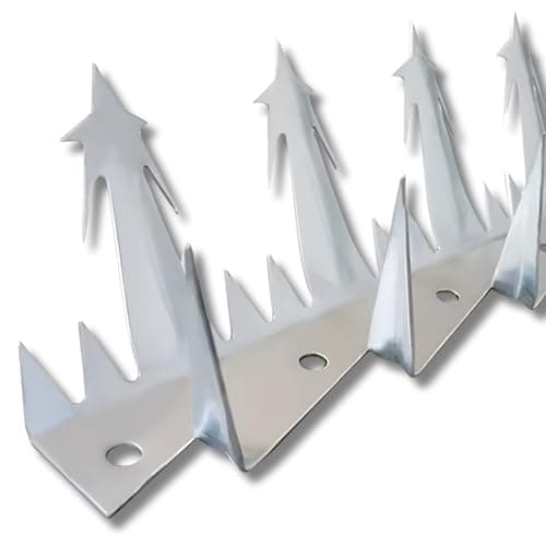 Efficacy Anti Climbing Wall Spikes Indoor and Outdoor Security | Galvanized Steel Material Spikes Triple Spike Angles for Home, Residential or Industrial Safety Use Size Large 31cm Approx (Qty - 10)