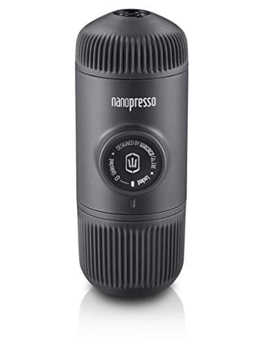 Wacaco Nanopresso Manually operated Mini Portable Espresso Maker- With Adapter-Extra Small Coffee machines for Travel, Camping, Office-Black