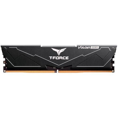 TeamGroup T-Force Vulcan 8GB 5200MHz (5200MT/s) CL40 Black DDR5 UDIMM Desktop Gaming Memory, Metal Heatsink, ECC, XMP 3.0/AMD Expo, Compatible with Intel/AMD CPU, High Performance, Low Latency RAM