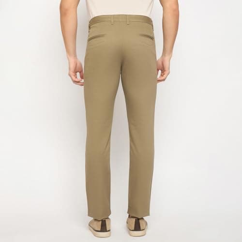 Duke Stardust Men Flatfront Narrowfit Chinos Trousers (SDT4570_L.Khaki_36) 4
