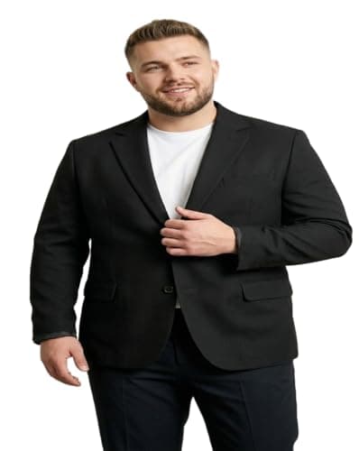 MAYKR Men's Black Slim Fit Single-Breasted Blazer, Formal Business Suit Jacket