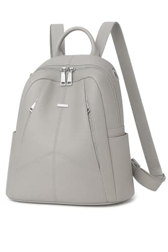 ProArch Anti-Theft Cross Leather Backpack & Purse for Women | Shoulder Bag for Women and Girls | College Bag for Girls | Multipurpose Travel backpack| Durable | Convertible (Grey)