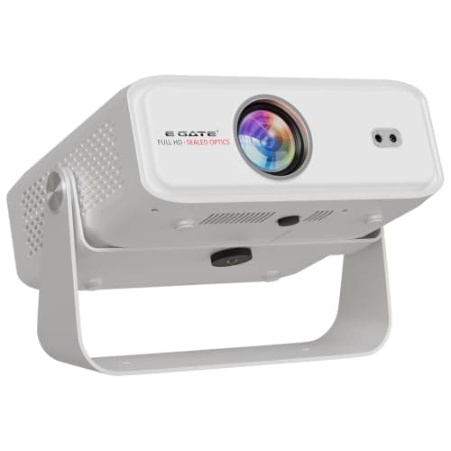 E Gate Duster 8X Projector | Official Netflix, Prime, Sony | 100% DustFree & Certified Android Whale OS | 8X Brighter, 1080p Native, Fully Automatic, HDMI-ARC, Chat GPT Voice Remote, EGATE