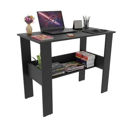 Spyder Craft Genesis Engineering Wood Modern Office Desk Study Table Computer Table for Office Work from Home Kids Study Room Workstation Color -Black (Black) 6