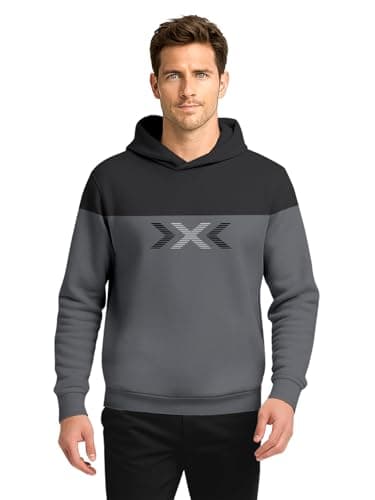 BULLMER Trendy Cotton Blend Sweatshirt for Men | Stylish Full Sleeve Mens Sweatshirts & Hoodies for Winter Wear_Grey_XX-Large