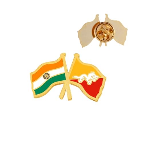 India & Bhutan Twin Flag Brass Lapel Pin | Premium Enamel Brooch for Men & Women | National Friendship Badge | Suit, Blazer & Jacket Accessory | Patriotic Gift, Flag Pin for Events & Functions 5