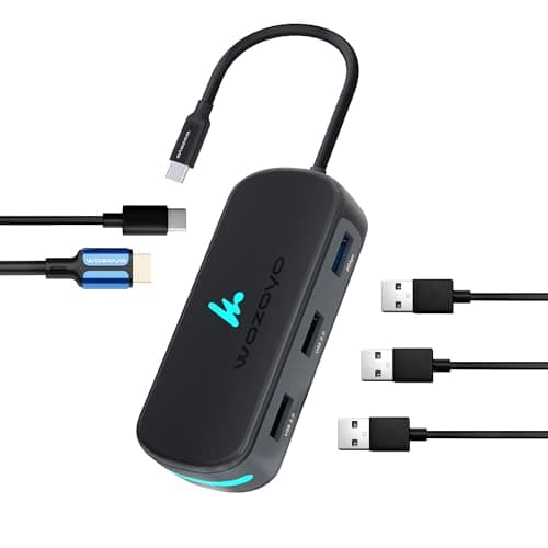 Type C 5 in 1 Wozoyo Docking Station with USB 5Gbps (3.2 Gen 1), 2XUSB 2.0, 4K@60Hz HDMI, and PD 100W – Compact USB-C Hub, Portable Design, Universal Compatibility with macOS, Windows, Android, & iOS