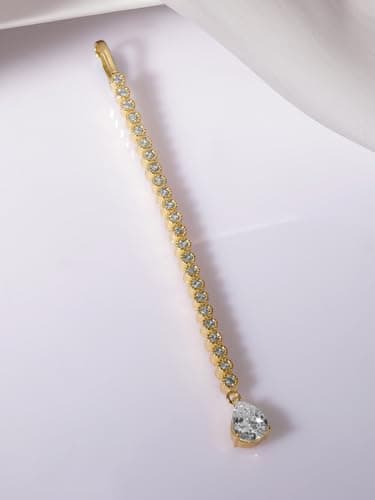 Rubans Stylish 22KT Gold Plated Cubic Zirconia Studded & AD Drop Handcrafted Maang Tikkas 3