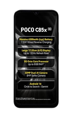 POCO C85X 5G Smartphone (Elite Black, 4GB RAM), (128GB Storage) 2