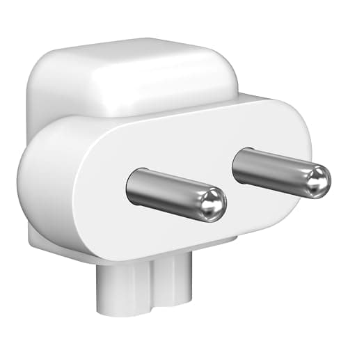 Sounce Indian Style Duck Head Plug Adapter for Apple Power Adapters Compatible with MacBook Pro Air PowerBook iBook iPhone iPad iPod Supports 45W 60W 65W 85W Indian 2 Pin Socket Fit Secure Use (White)