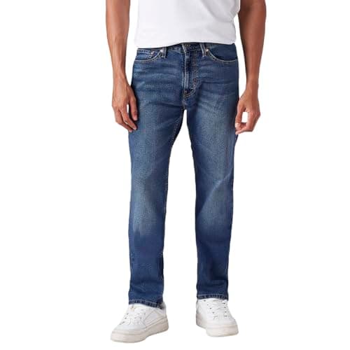 Men's 505 Blue Straight Fit Mid Rise Jeans