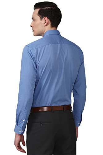 Men Blue Regular Fit Formal Full Sleeves Formal Shirt 3