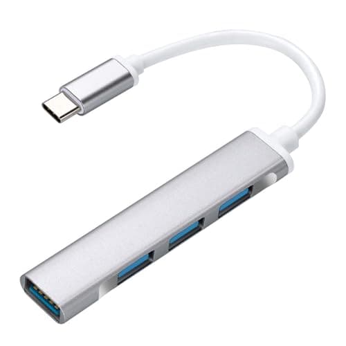 Upix 4 Port USB 3.0 Hub Type C with Hi Speed Data Transfer with Aluminium Shell, Multiport Adapter, Plug & Play Usage, up to 5 Gbps High Speed Data Transfer for Laptop, PC, MacBook