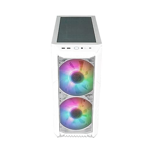 Cooler Master HAF 500 Computer Case - White | High Airflow Cabinet | Mesh Front Panel | Dual 200mm ARGB Fans | Rotatable GPU Fan | Type C Connector | Removable Top Panel | Upto ATX,E ATX Mobo 4