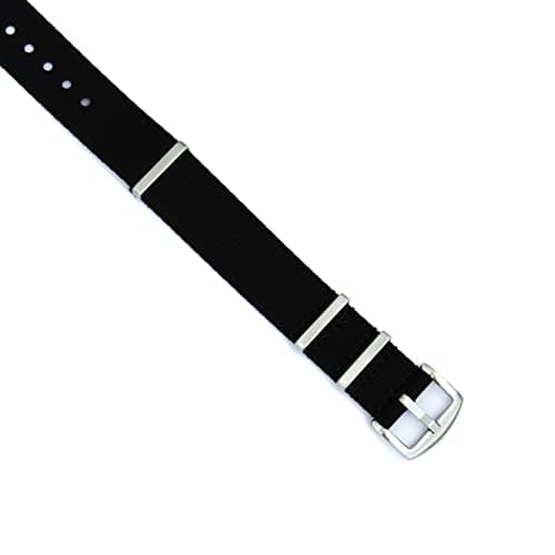 WAMD Seat Belt NATO Nylon Fabric Watch Straps/Bands - Choice of Colour & Width (Black, 24 mm) 3