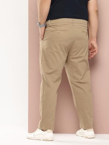 Thomas Scott Men Plus Size Pure Cotton Chinos Trousers(TSB095A_Beige_46) 3