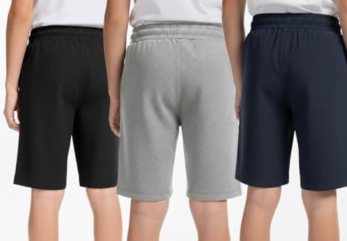 hotfits Boy's Black, Yellow, Grey & Green Cotton Knee Length Printed Casual Shorts with Pocket - Pack of 3 -(14-15) 3