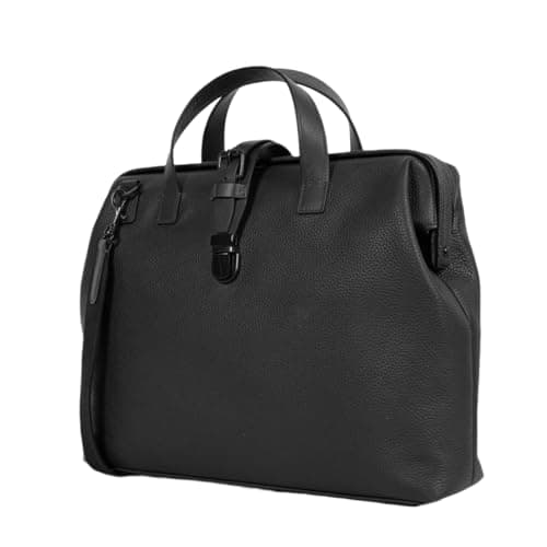 Athens Leather Briefcase | Full-Grain Leather | Vintage design that exudes timeless appeal. | 14” MacBook Pro & 11” iPad Pro.| Fully openable top, allowing for easy access to contents. 2