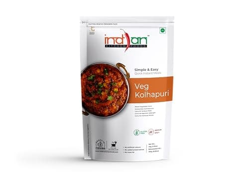 Indian Kitchen Foods Jain Veg. Kolhapuri |Freeze Dried Gluten-Free Ready to Eat Instant Vegetarian Meal - Rehydrated Wt. 260 gm