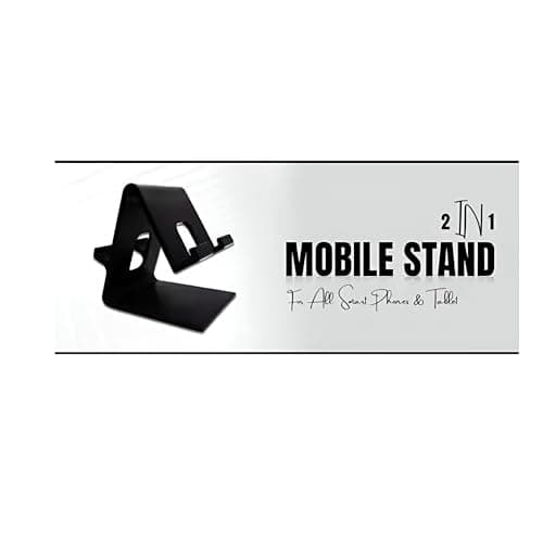 Gladiadora® Mobile Stand for Table, Dual Sided Mobile Holder/Stand Desktop Universal Hard Plastic Mobile Holder (Black) (1) 5