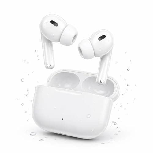 Wireless Bluetooth 5.3 Earbuds with Fast Pairing, ENC Mic, Hi-Fi Stereo Sound, Touch Control, Type-C Charging Case, IPX5 Waterproof, TWS Earphones for Calling, Music & Gaming (White)