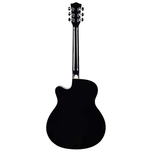 Kadence FNTR-BLK Frontier 40" Acoustic Guitar | Grand Auditorium Cutaway | Comes with Bag, Set Of Strings, Strap, Picks | Includes Learning Course | Black 4