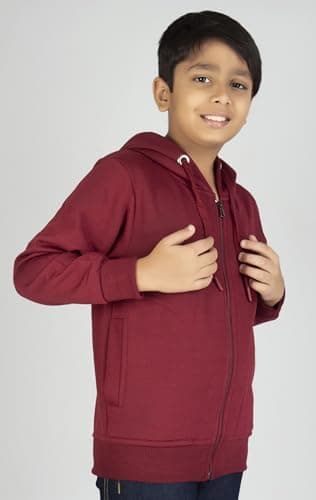 ADBUCKS Unisex Cotton Hooded Neck Jacket(Kids_JKT_Maroon_2XL) 3