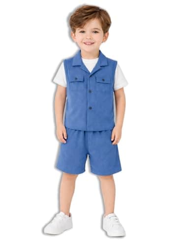 3BROS Kids Cotton Shirt Shorts Set for Boys Kids Clothing/Boys Clothing Set (Party/Festive) Wear (Royal Blue, 5-6 Years)
