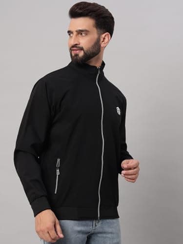 eWools® Men's Cotton Fleece Hoodie Sweatshirt for Winter (Wind2-Black, Medium) 3