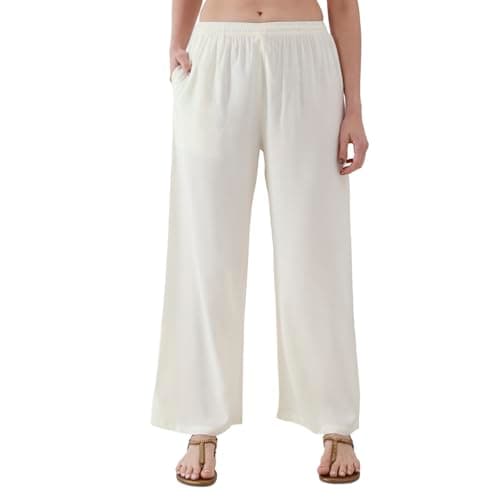 Biba Women Off White Straight Palazzos_4XL