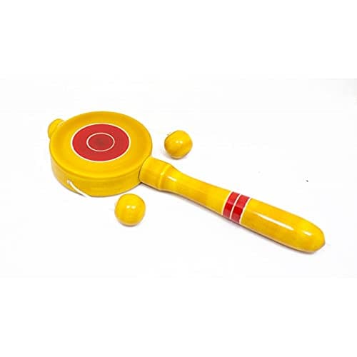 WudCraft Wooden Baby Rattles Combo Pack Set of 6, Non Toxic Channapatna Toys - Baby Musical Toys, Teether, Natural Colours, Loud Sound for New Born, Baby, Infants. 4