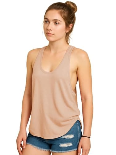 THE BLAZZE Regular Fit Sleeveless Tank Top - Women's Soft & Breathable Cotton Activewear 1005 NB25 Beige 4XL