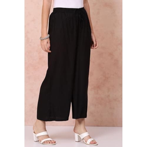Rangriti Women Black Viscose Palazzo_XXL 4