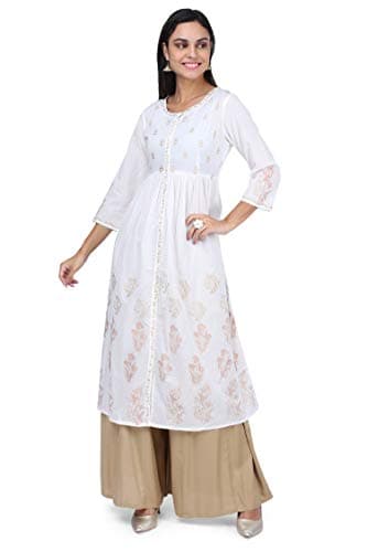 3wish Women Mid Rise Rayon Flared Palazzo Pants (From Ayesha Creations) Loose-Fit Trousers - Plazo Stylish Latest - 5Xl Beige Colour Skirt Palazo Parallel Pants 5