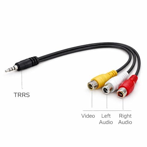 Book My Remote 3.5mm Male Plug to 3 RCA Female Adapter Cable | AV to 3 RCA Composite Video + Stereo Audio | for LED TV Set Top Box DTH DVD Camcorder 2