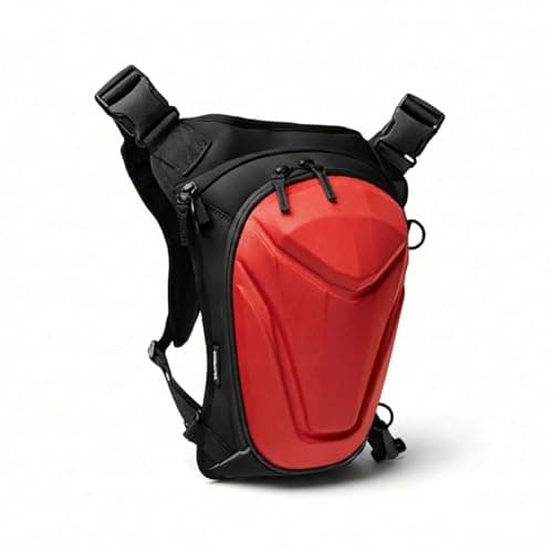 VANTORA ARC 4-in-1 Unisex Sling Bag – Crossbody, Chest, Waist, Thigh & Tank Bag | 5L Hard Shell Travel Pouch | Hydration Pack Compatible | Motorcycle, Hiking, Cycling, Running & Adventure Gear (Red)