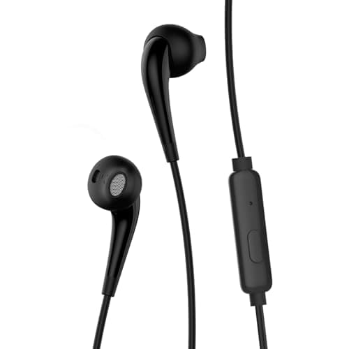 Oraimo in-Ear Wired Earphones with Mic | 3.5mm Audio Jack | 12 mm Drivers | Airing Design | Phone/Tablet Compatible (Black)