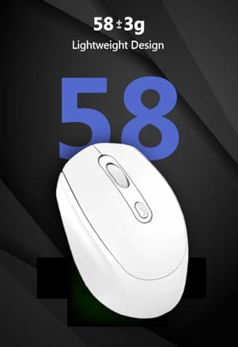 Hammerhead NOVA Bluetooth Rechargeable Lightweight White Mouse with 2.4 GHz and Bluetooth 5.2, 10m Range, 500 mAh Build-in Battery, Silent Clicks, Ergonomic Design, Auto Power Saving 3
